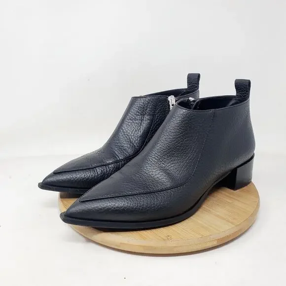 Everlane The Boss Bootie Womens 7 Black Leather Pebbled Pointed Toe Ankle Shoes - Picture 2 of 14